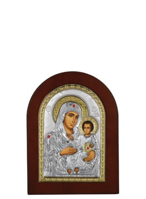 Ασημένια Εικόνα Παναγία Ιεροσολυμίτισσα 7.5cmx9.5cm