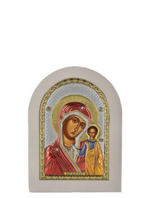 Ασημένια Εικόνα Παναγία Καζάν 7.5cmx9.5cm