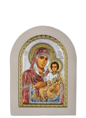 Ασημένια Εικόνα Παναγία Ιεροσολυμίτισσα 15cmx21cm
