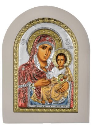 Ασημένια Εικόνα Παναγία Ιεροσολυμίτισσα 25cmx33cm