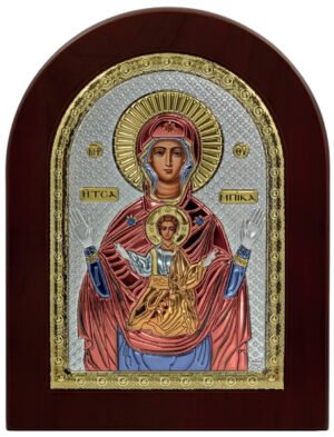 Ασημένια Εικόνα η Παναγία η Τσαμπίκα 15cmx21cm