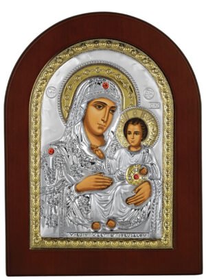 Ασημένια Εικόνα Παναγία Ιεροσολυμίτισσα 25cmx33cm