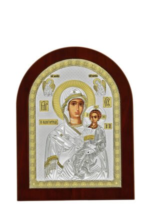 Ασημένια Εικόνα Παναγία η Οδηγήτρια 10cmx14cm