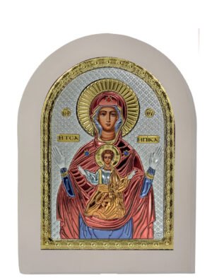 Ασημένια Εικόνα η Παναγία η Τσαμπίκα 10cmx14cm