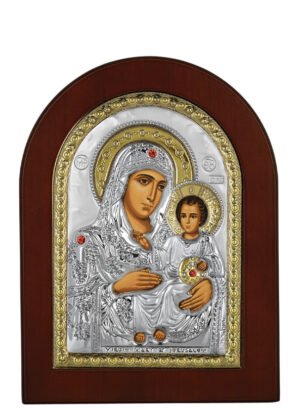 Ασημένια Εικόνα Παναγία Ιεροσολυμίτισσα 20cmx26cm