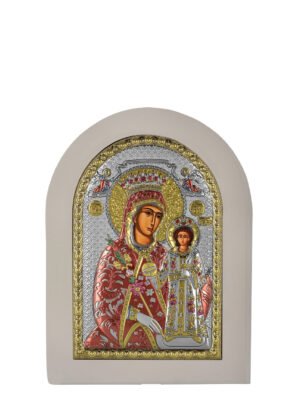 Ασημένια Εικόνα Παναγία Ρόδον το Αμάραντο 7.5cmx9.5cm