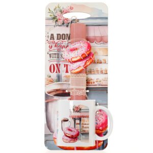 Πασχαλινή Λαμπάδα με Θέμα Ντόνατς Πάνω σε Ξύλινη Πλάτη