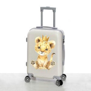 Βαλίτσα Βάπτισης Off White με Τιγράκι & Κορώνα – Εκτυπωμένη