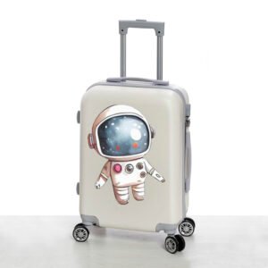 Βαλίτσα Βάπτισης Off White με Αστροναύτη – Εκτυπωμένη