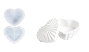 Καλούπι Σιλικόνης 3D Καρδιά με Καπάκι  Για Δημιουργία Κουτιού