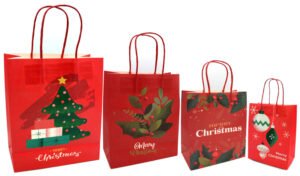 ΧριστουγεννιάτικεςΤσάντες Δώρου με Στριφτό Χεράκι(26 x 33 x12)cm