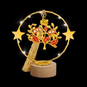 Φωτιζόμενο Γούρι 2026: Χρυσό Δέντρο & Μάτι LED (13cm) | Επιτραπέζιο