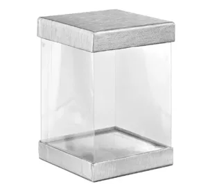 Κουτί Δώρου Πολυτελείας 10×10×15cm Ασημί