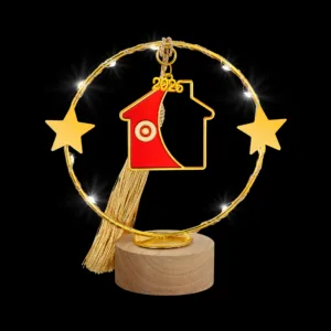 Φωτιζόμενο Γούρι 2026: Κόκκινο Σπίτι & Μάτι LED (13cm) | Επιτραπέζιο