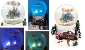 Χιονόμπαλα Κεραμική με LED και Μουσική και κίνηση  (18x23cm)