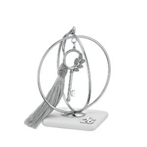 Γούρι 2026 Κλειδί Ασημί με Ελιά σε Βότσαλο – Σύμβολο Επιτυχίας, Ελπίδας & Νέων Ευκαιριών