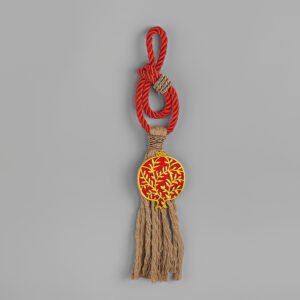 Γούρι 2026 Κόκκινο Ρόδι με Δέντρο της Ζωής & Μπεζ Φούντα – Κρεμαστό Χειροποίητο