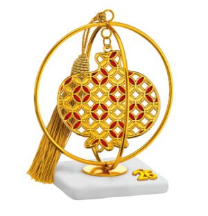 Γούρι 2026 Ρόδι Χρυσό-Κόκκινο σε Βότσαλο – Σύμβολο Ευτυχίας, Τύχης & Αφθονίας