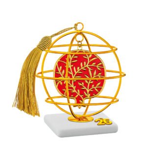 Γούρι 2026 Ρόδι Κόκκινο-Χρυσό σε Μαρμάρινο Βότσαλο – Σύμβολο Ευτυχίας, Ευημερίας & Καλοτυχίας