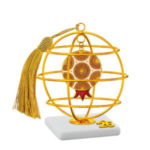 Γούρι 2026 Ρόδι Λευκό-Χρυσό σε Βότσαλο – Σύμβολο Ευτυχίας, Αφθονίας & Καλοτυχίας