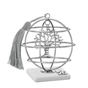 Γούρι 2026 Ασημί Δέντρο της Ζωής μέσα σε Μεγάλη Σφαίρα – Σε Βότσαλο