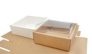 Χάρτινο Κουτί Παρουσίασης με Καπάκι Ζελατίνα 20x20x7cm