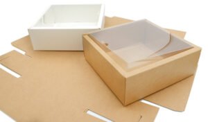 Χάρτινο Κουτί Παρουσίασης με Καπάκι Ζελατίνα 25x25x7.2cm