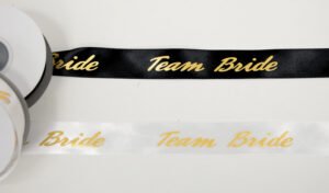 Πολυτελής Κορδέλα Σατέν με Χρυσοτυπία Team Bride