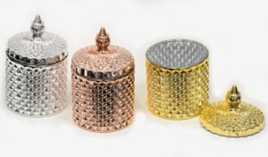 Κυλινδρική Γυάλινη Φοντανιέρα με Καπάκι Διαστάσεων 8.3x13.8cm