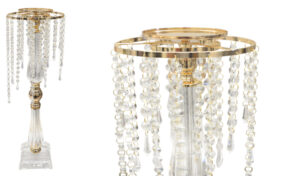 Μεταλλικό Κηροπήγιο με Κρυστάλλινες Λεπτομέρειες