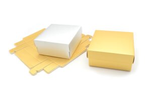 ΧΑΡΤΙΝΟ ΚΟΥΤΙ ΜΕ ΚΑΠΑΚΙ ΧΡΥΣΟ/ΑΣΗΜΙ 8cm x 8cm x 6.5cm