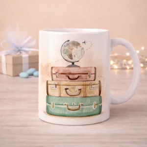 Προσωποποιημένη Μπομπονιέρα Βάπτισης Κούπα "Around the World" - Θέμα Ταξίδι "Karaververis"